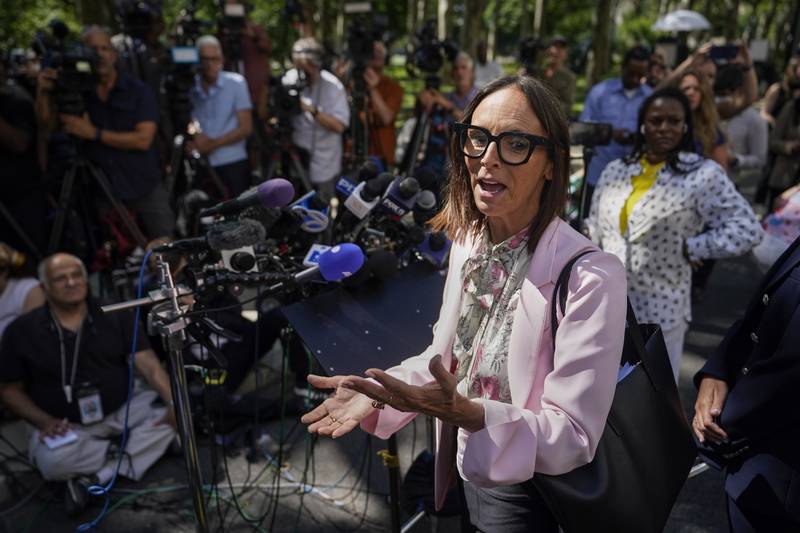 Kelly's lawyer Jennifer Bonjean speaks after her client was sentenced to 30 years in jail. AP