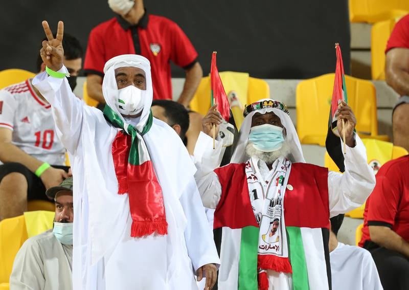 UAE fans soak in the atmosphere before the game in Dubai. Chris Whiteoak / The National