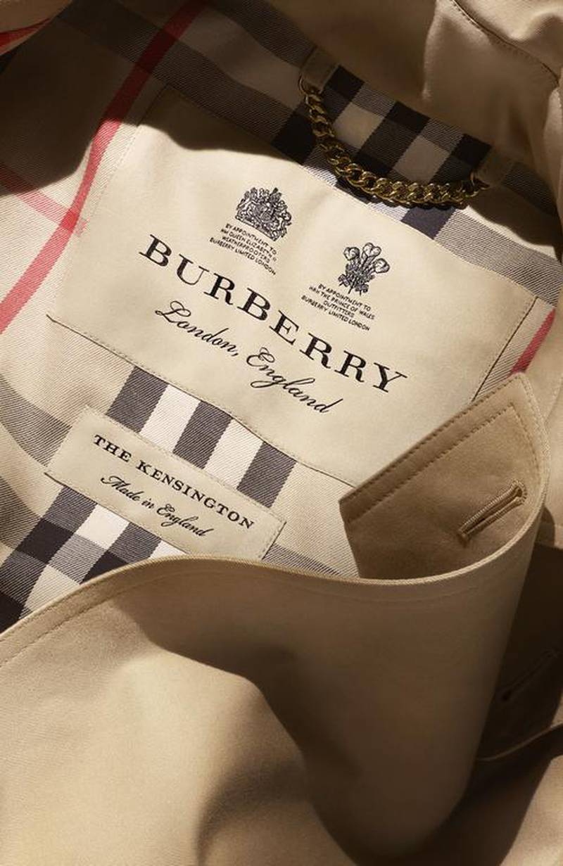 The monogrammed Burberry Heritage Trench Coat. Courtesy Burberry