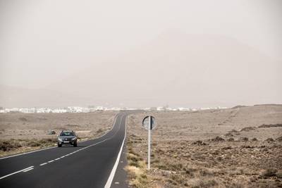 A car drives along Arrecife, in Lanzarote, Canary Islands, Spain, on February 23, 2020. EPA