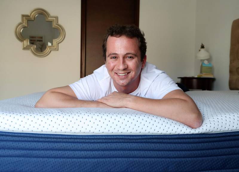 Dubai, United Arab Emirates - September 12, 2018: Dominic Zonkovic. Feature story about "mattress in a box". Wednesday, September 12th, 2018 at Mira, Dubai. Chris Whiteoak / The National