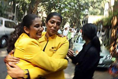 Reinstated Jet Airways employees celebrate in Mumbai after India's biggest private airline announced it had dropped plans to sack hundreds of staff following angry protests.