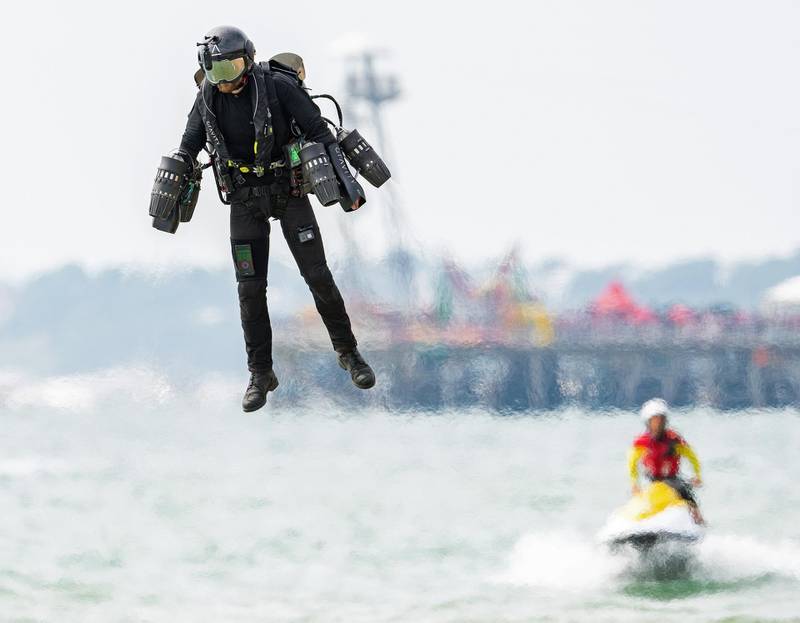 The jet-powered suit is capable of flying for up to 10 minutes