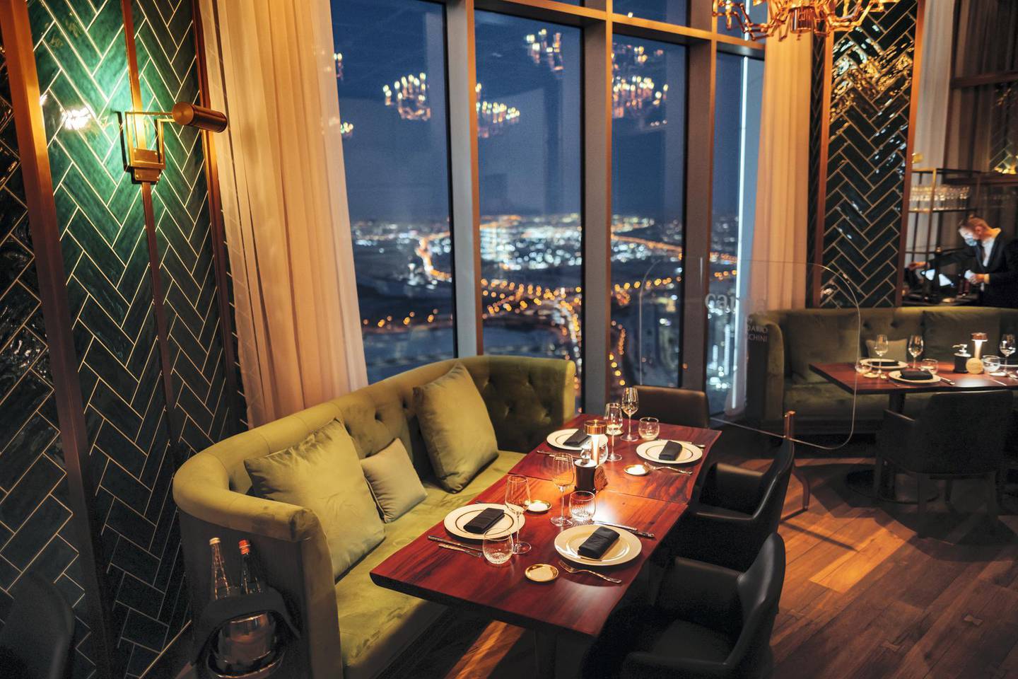 The restaurant is located on the 74th floor of the hotel. Courtesy Carna by Dario Cecchini