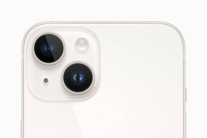 The iPhone 14 and iPhone 14 Plus contain a new 12MP Main camera, a new front TrueDepth camera and the Ultra Wide camera. Photo: Apple