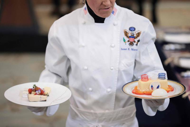 The White House menu features elaborate dishes including a creme fraiche ice cream. AFP