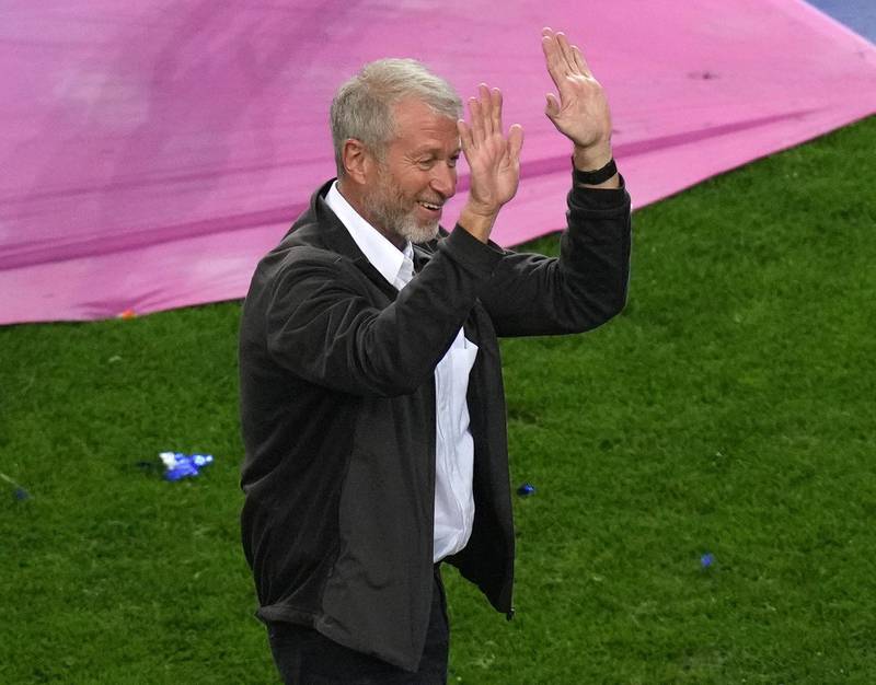 Chelsea owner Roman Abramovich celebrates on the pitch after the Champions League final. PA