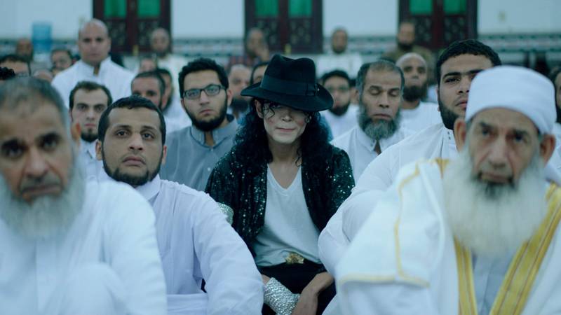 This undated image released by production company Film Clinic, shows a scene from the film "Sheikh Jackson." In the new Egyptian film, an ultra-conservative Muslim is torn by his love of Michael Jackson, mirroring a country��������s struggle between traditions and modern global influences.
 (Film Clinic via AP)