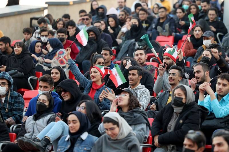 The Tehran Book Garden was full of cheering Iranian fans. EPA