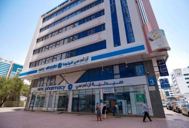 Abu Dhabi, United Arab Emirates, May 25, 2020. The NMC Pharmacy along the Zayed The First Street, Abu Dhabi. Victor Besa / The National Section: Standalone / Stock