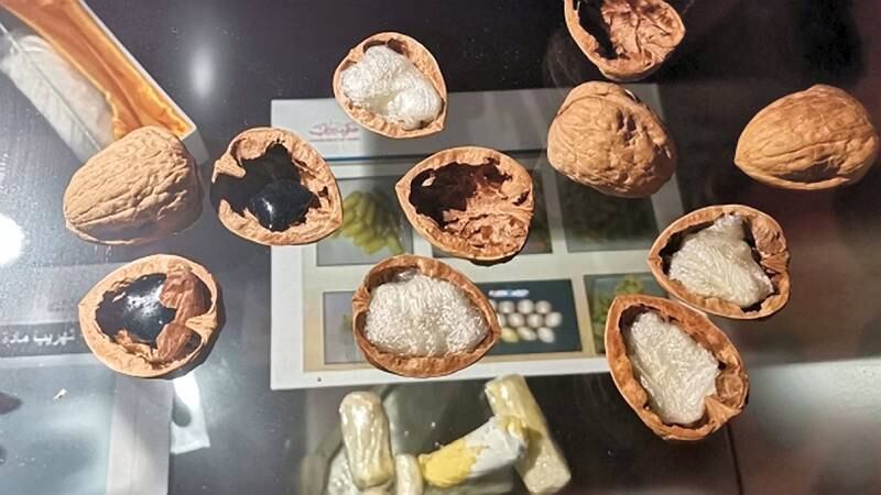 One woman was caught at Dubai airport with an illegal drug hidden in six walnuts. Photo: Dubai Customs
