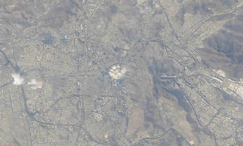 The Grand Mosque in Makkah, Saudi Arabia, captured from the International Space Station by Hazza Al Mansouri, the first Emirati astronaut in space, in 2019. Photo: Hazza Al Mansouri