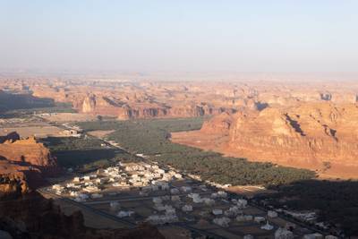 The ancient archeological site of AlUla is seen from the Harrat Viewpoint. Bloomberg