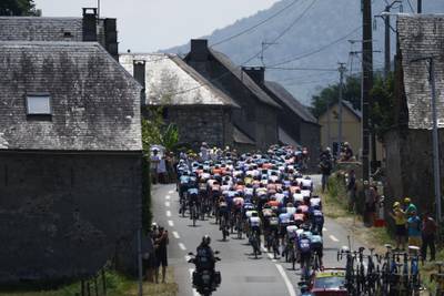 The peloton during Stage 17. Reuters