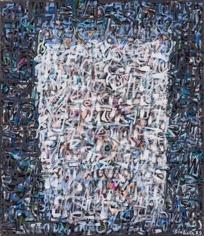 'Signes Blancs' (1989) by Mahjoub Ben Bella. Elmarsa Gallery, Tunis/Dubai; Matthew Lazarus