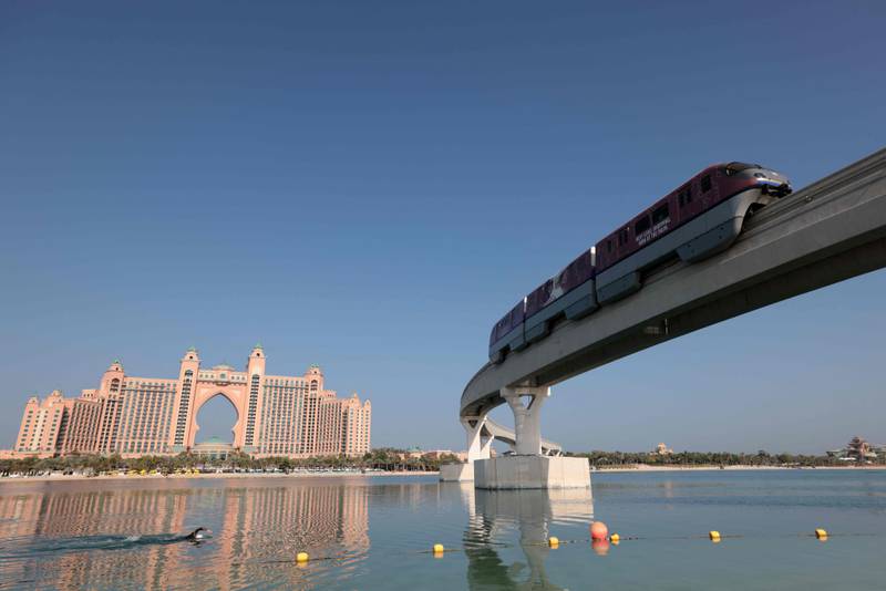 The Palm Monorail on Palm Jumeirah has been open for 13 years. AFP