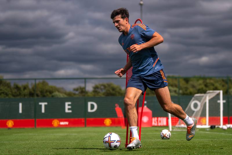Manchester United's Harry Maguire prepares for the new season.