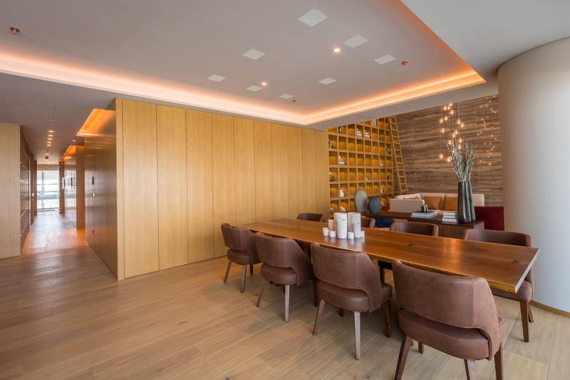 The dining area. One Palm includes three, four and five-bedroom residences and three triplex penthouses.