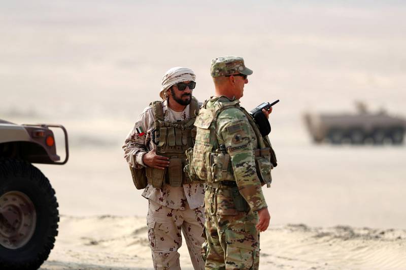 THESE PICTURES NEED TO BE OKAYED BY THE UAE ARMY! SPEAK TO DANIEL SANDERSON

Abu Dhabi, United Arab Emirates - Reporter: Daniel Sanderson: A joint military training exercise between the UAE and US recon forces using live ammunition. Wednesday, December 18th, 2019. Abu Dhabi. Chris Whiteoak / The National