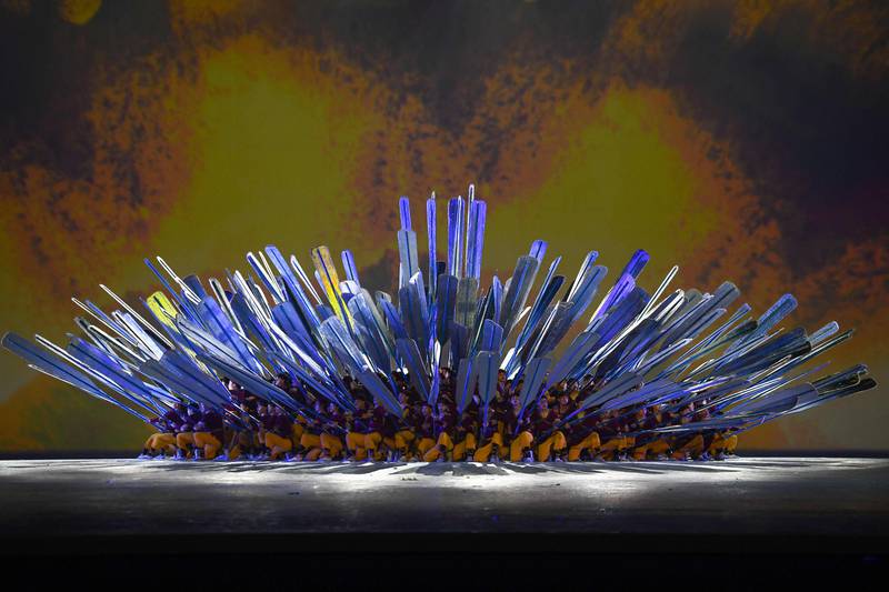 Performers take part in the opening ceremony of the 31st Southeast Asian Games at the My Dinh National Stadium in Hanoi on Thursday, May 12, 2022. AFP