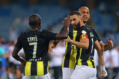 Karim Benzema, N'Golo Kante and Fabinho all joined Al Ittihad this summer and have helped the club to a perfect start to the season. AFP