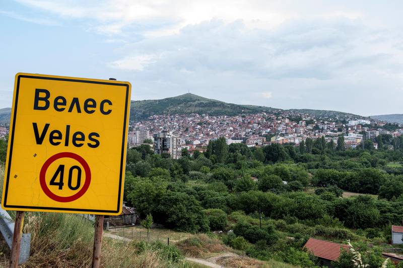 A picture taken on June 12, 2018, show a general view of the city of Veles. (Photo by Robert ATANASOVSKI / AFP)