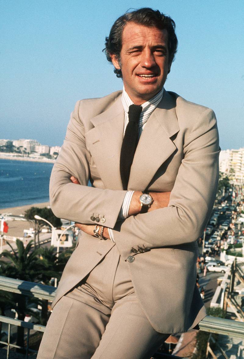 In this photograph taken on May 1, 1974, Jean-Paul Belmondo, one of France's biggest screen stars and a symbol of 1960s New Wave cinema, poses during the Cannes Film Festival in southern France. AFP