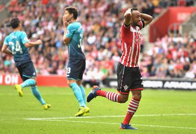 Nathan Redmond of Southampton reacts during the Premier League match against Swansea City at St Mary’s Stadium. Michael Regan / Getty Images