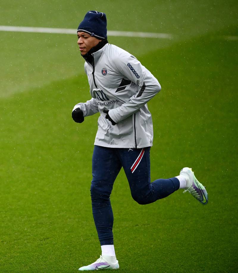 French forward Kylian Mbappe during training. AFP