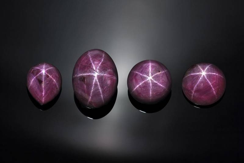 The Mountain Star Ruby collection collectively weighs in at 342 carats. Courtesy Guernsey’s