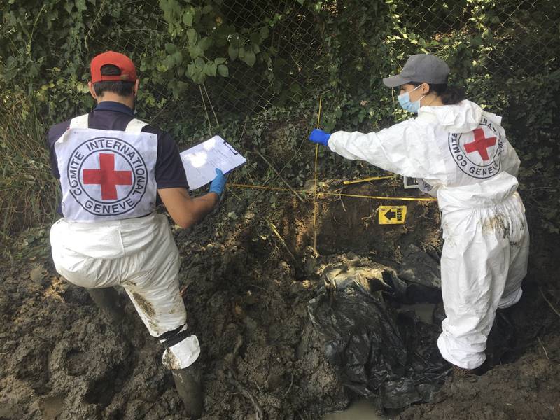 ICRC staff searching for human remains in Abkhazia, Georgia. Photo: ICRC