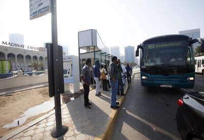 The number of bus riders has  fallen since fares were doubled to Dh2 two years ago. Ravindranath K  /  The National 