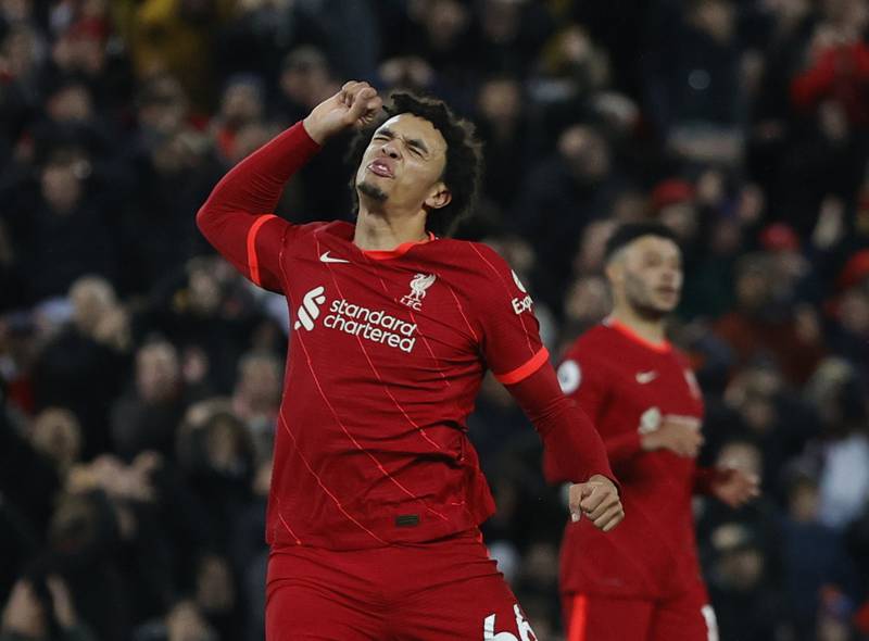 Trent Alexander-Arnold – 8. The 23-year-old set up the first and fourth goals and stretched Ramsdale with a shot. An excellent display at both ends of the pitch. Reuters