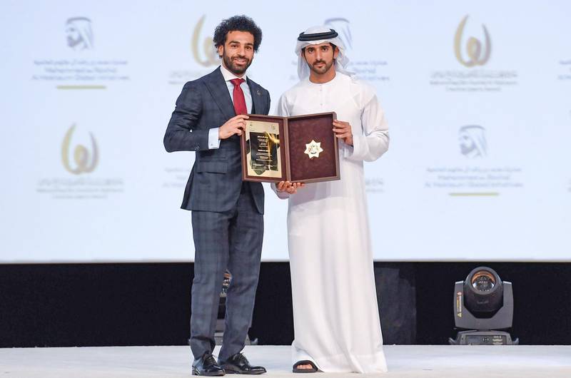 Hamdan bin Mohammed honors winners of the 10th edition of the Mohammed bin Rashid Al Maktoum Award for Sports Creativity. WAM