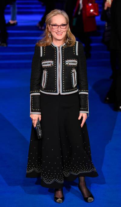 epa07226597 US actress and cast member Meryl Streep attends the European premiere of the movie 'Mary Poppins Returns' at The Royal Albert Hall in London, Britain, 12 December 2018. The Disney produced sequel to 1964's Mary Poppins will be released on December 19 in the US and December 21 in the UK.  EPA-EFE/NEIL HALL