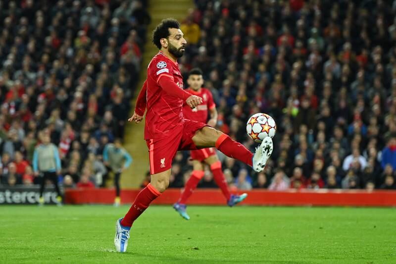 Mohamed Salah controls the ball. Getty