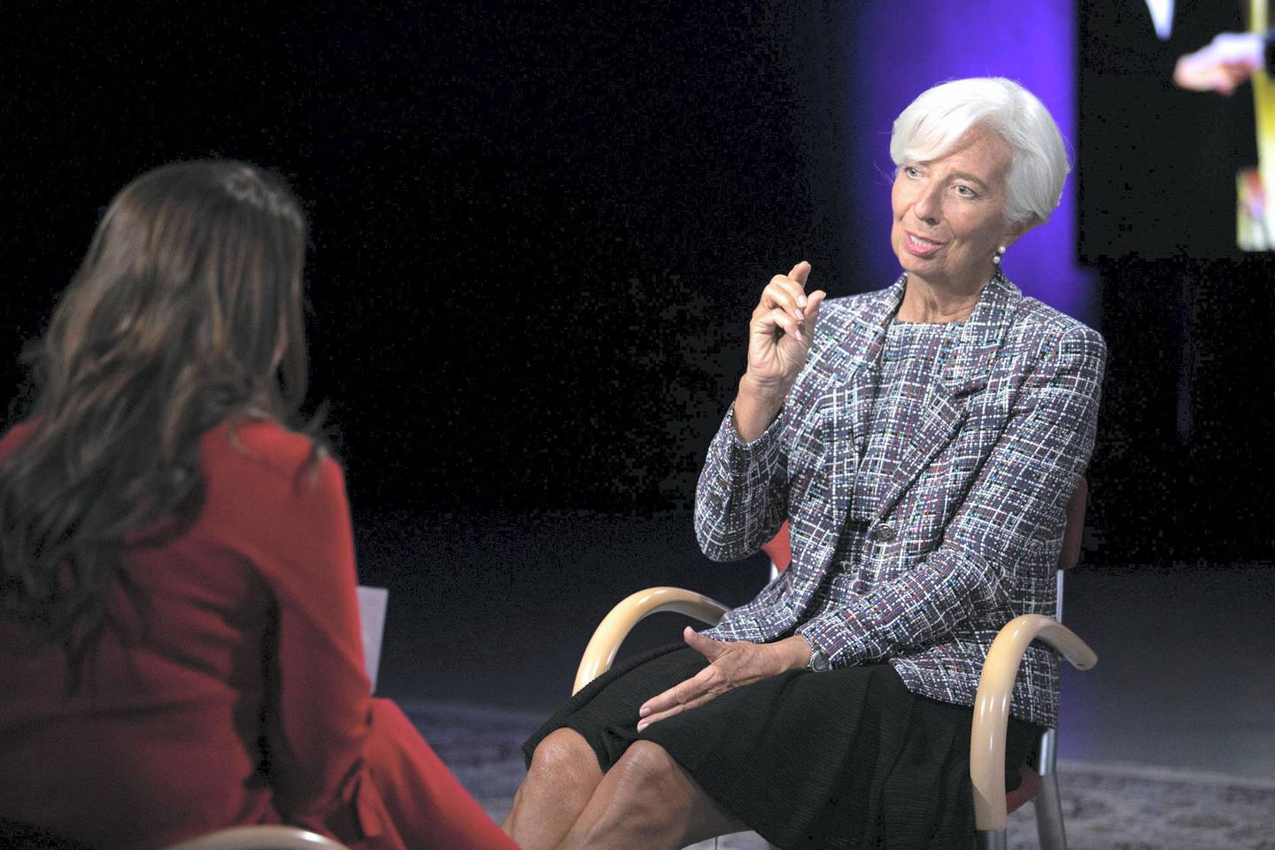 Christine Lagarde, head of the IMF interview with Mina Al-Oraibi at IMF HQ in Washington. The National