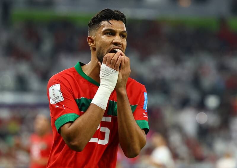 Yahya Attiat-Allah - 9, Having already got forward well a few times, delivered the inviting cross for Youssef En Nesyri’s opener – although he did miss the target from a good opportunity. Defended brilliantly throughout, especially against Diogo Dalot. AFP
