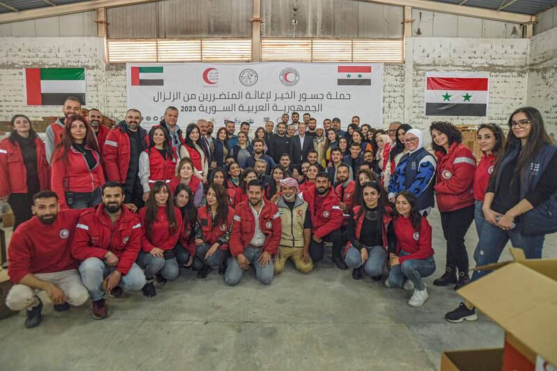 The UAE's Bridges of Giving relief campaign was launched in Latakia, Syria, organised by the Emirates Red Crescent in collaboration with the Syrian Arab Red Crescent. Photo: Wam