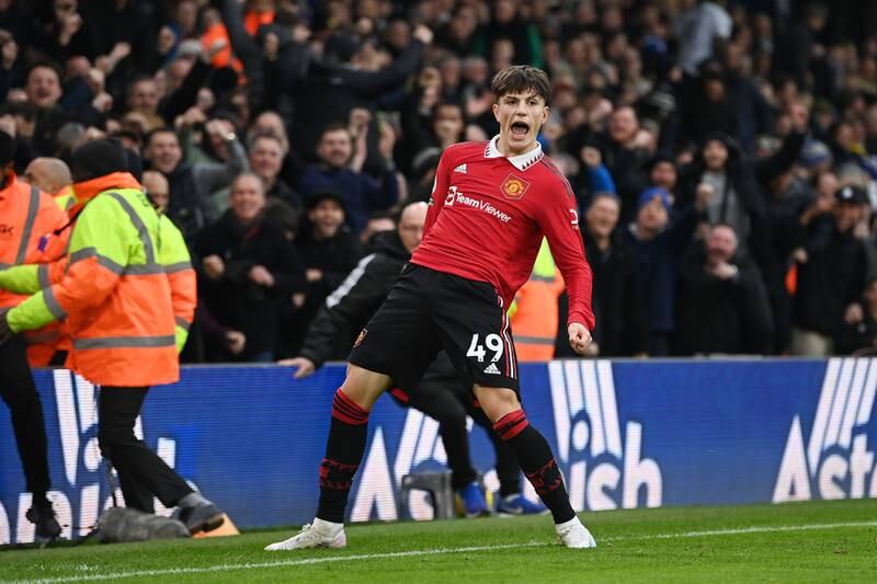 Alejandro Garnacho of Manchester United celebrates after scoring their second goal. Getty 