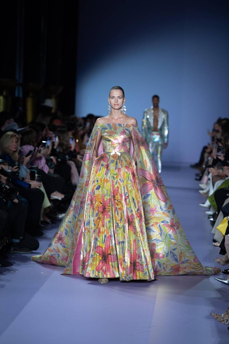 A look from the Georges Hobeika spring / summer 2020 show at Paris Haute Couture Fashion Week on January 20, 2020. EPA