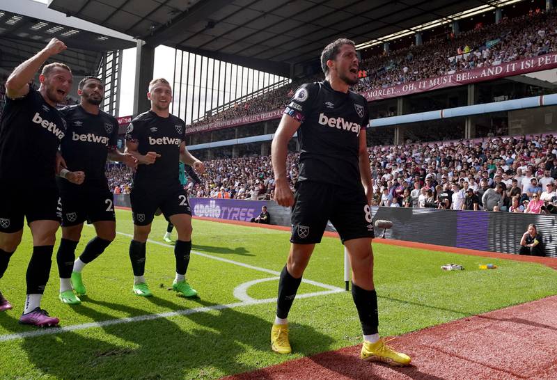 West Ham United's Pablo Fornals celebrates. PA