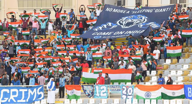 India fans have been in full voice supporting their football team at the 2019 Asian Cup in the UAE. Handout photo