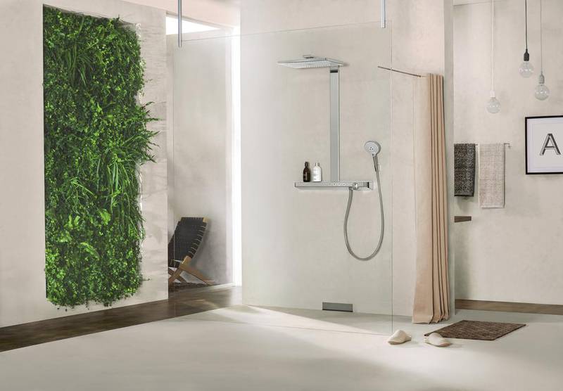 An everything shower entails everything from using several products to soothing music and scented candles. Photo: Axor and Hansgrohe