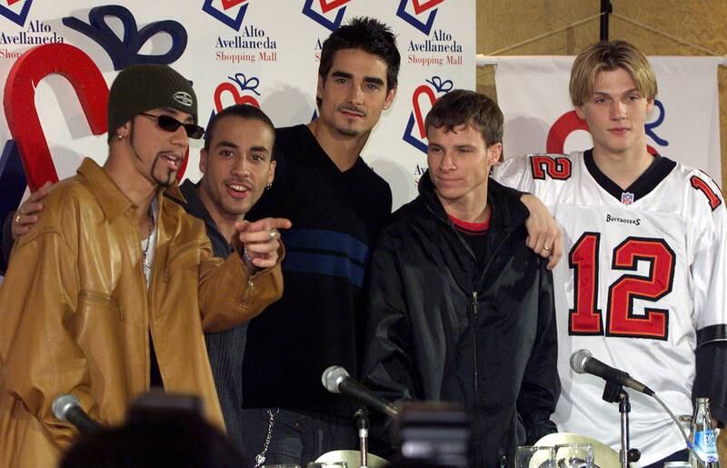 From left, AJ, Howie, Kevin, B-Rock, and Nick in 1998