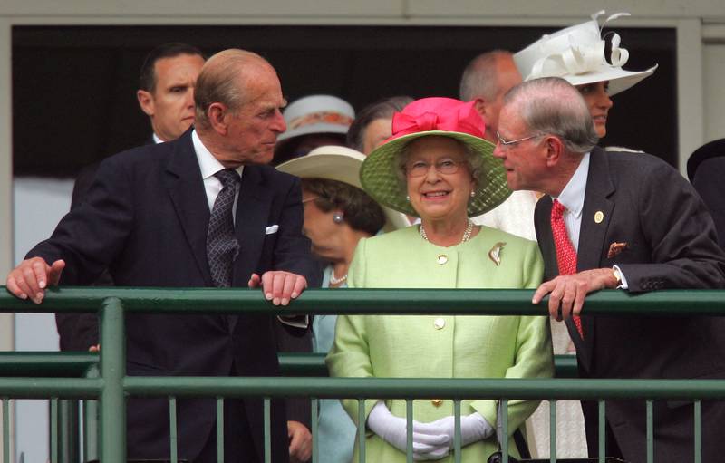 Prince Philip and the queen enjoying the 133rd running if the Kentucky Derby. Getty Images / AFP