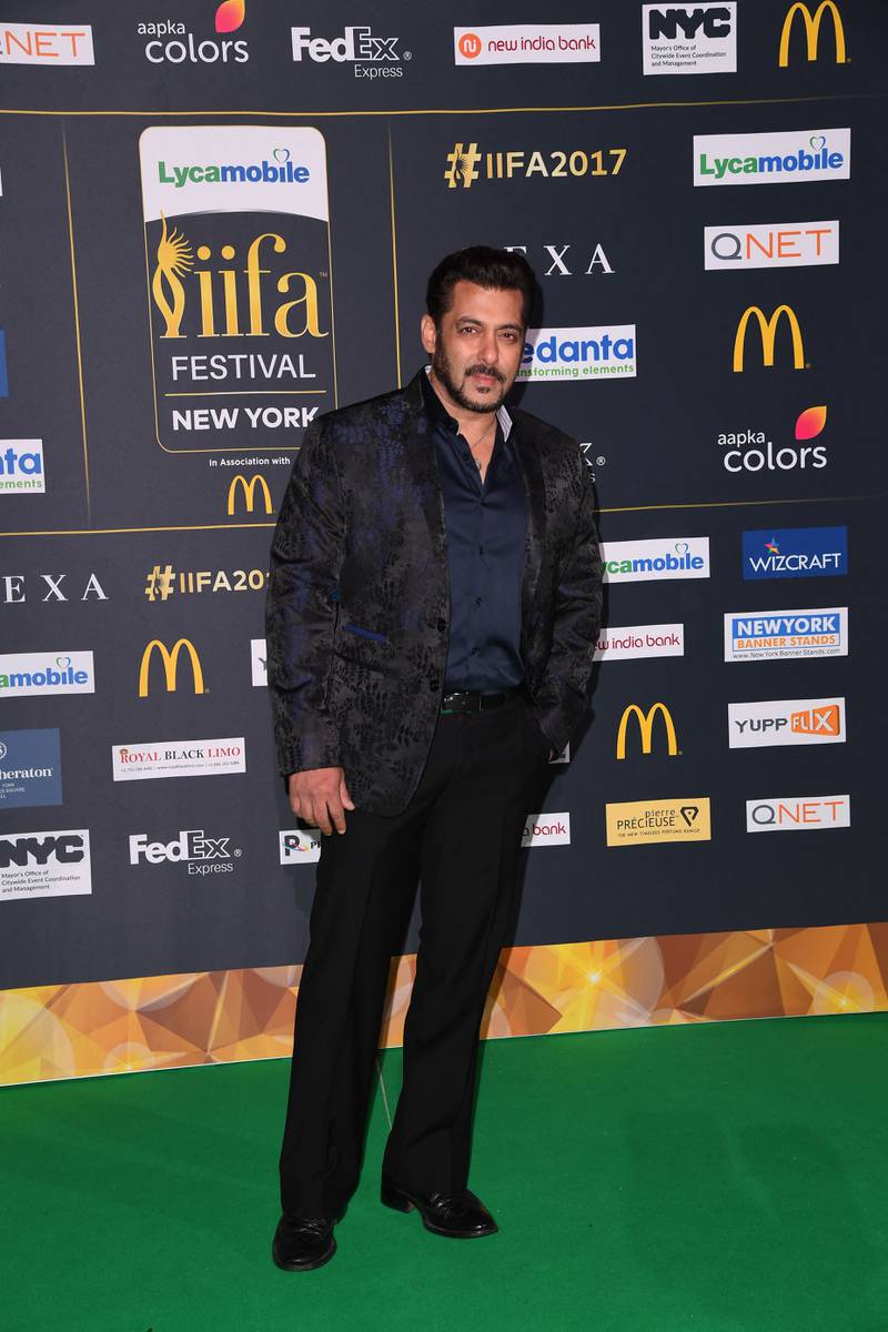 Salman Khan on the green carpet in New Jersey in 2017. AFP