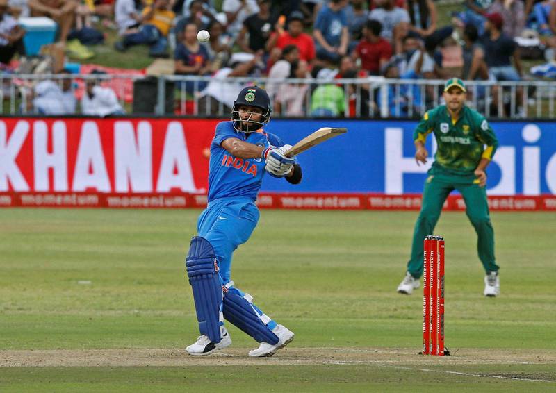 Cricket - South Africa vs India - First One Day International - Kingsmead Stadium, Durban, South Africa - February 1, 2018. India's Virat Kohli plays a shot. REUTERS/Rogan Ward
