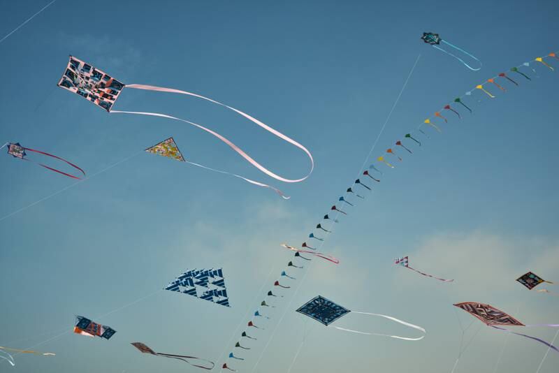 Kites dot the sky as part of the Hermes Kite Festival in Dubai. Photo: Hermes
