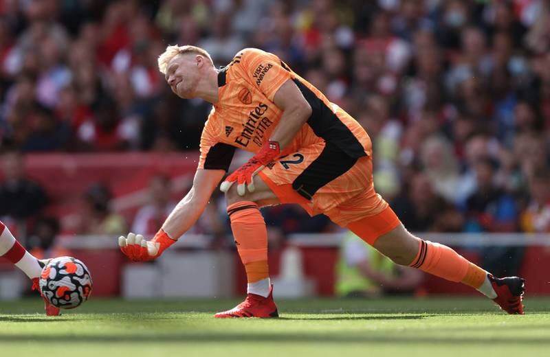 ARSENAL RATINGS: Aaron Ramsdale – 6, Came in for Bernd Leno to make his league debut for the Gunners. Had a quieter day in goal but could have had a debut to rue with Pukki pressing. Gives Arsenal their first clean sheet of the season. Getty Images